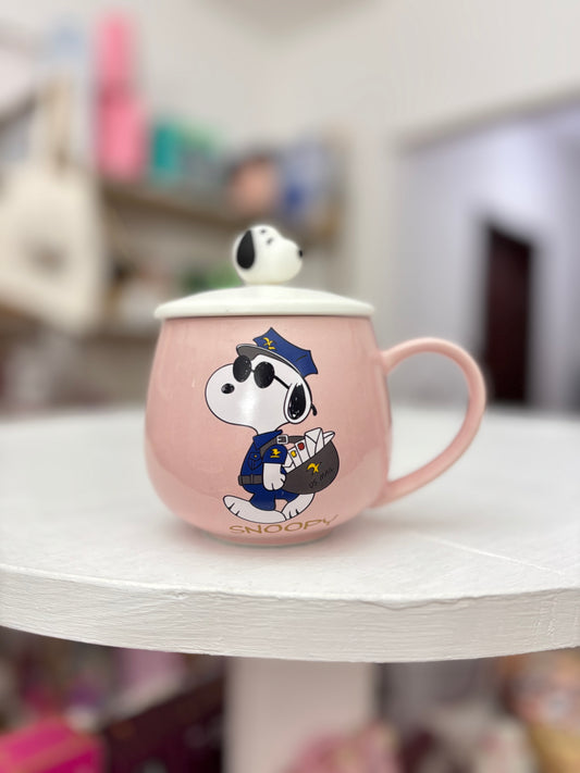 Taza Snoopy con tapadera y cuchara