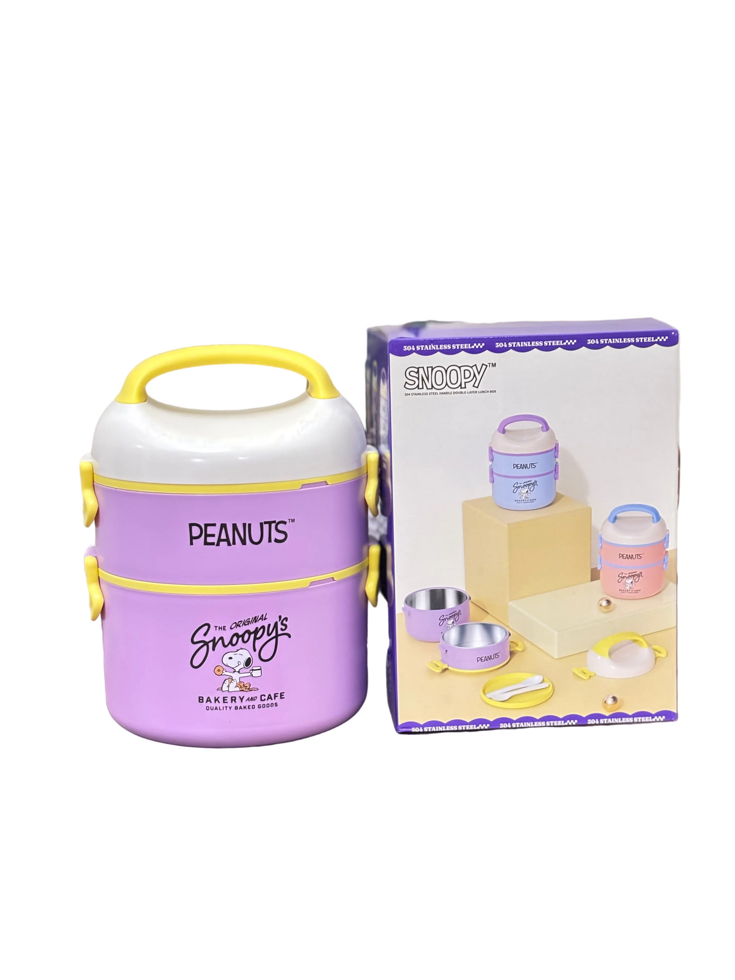 Contenedor Snoopy para comida, acero inoxidable