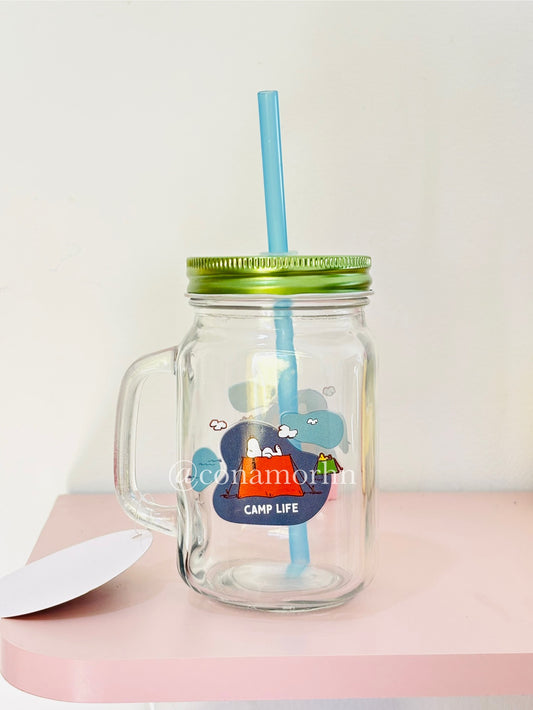 Vaso de vidrio de Snoopy