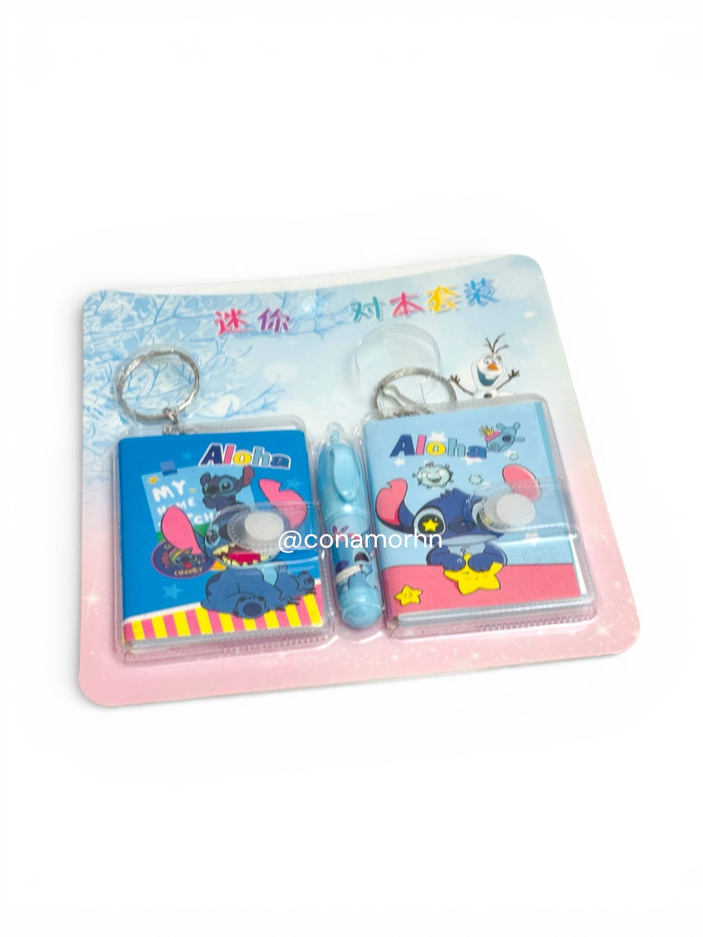 Set 2 Libretas con bolígrafo Stitch