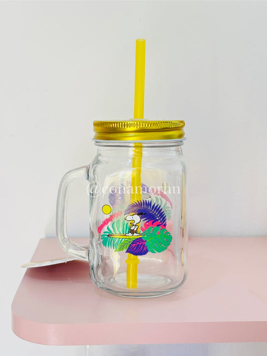 Vaso de vidrio de Snoopy