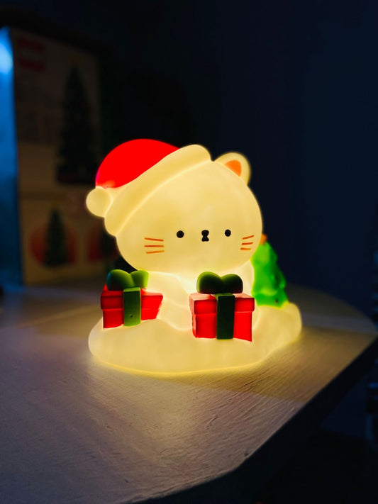 Lampara gato navideño