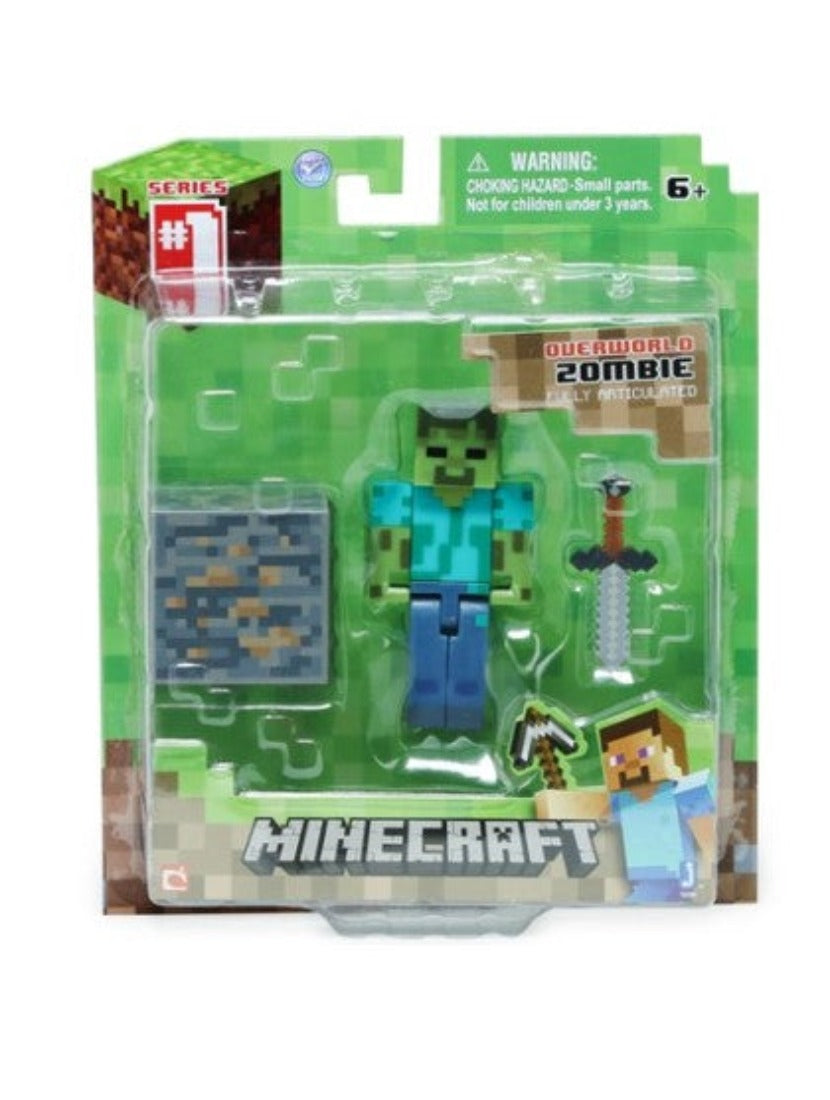 Figura zombie espada y bloque Minecraft