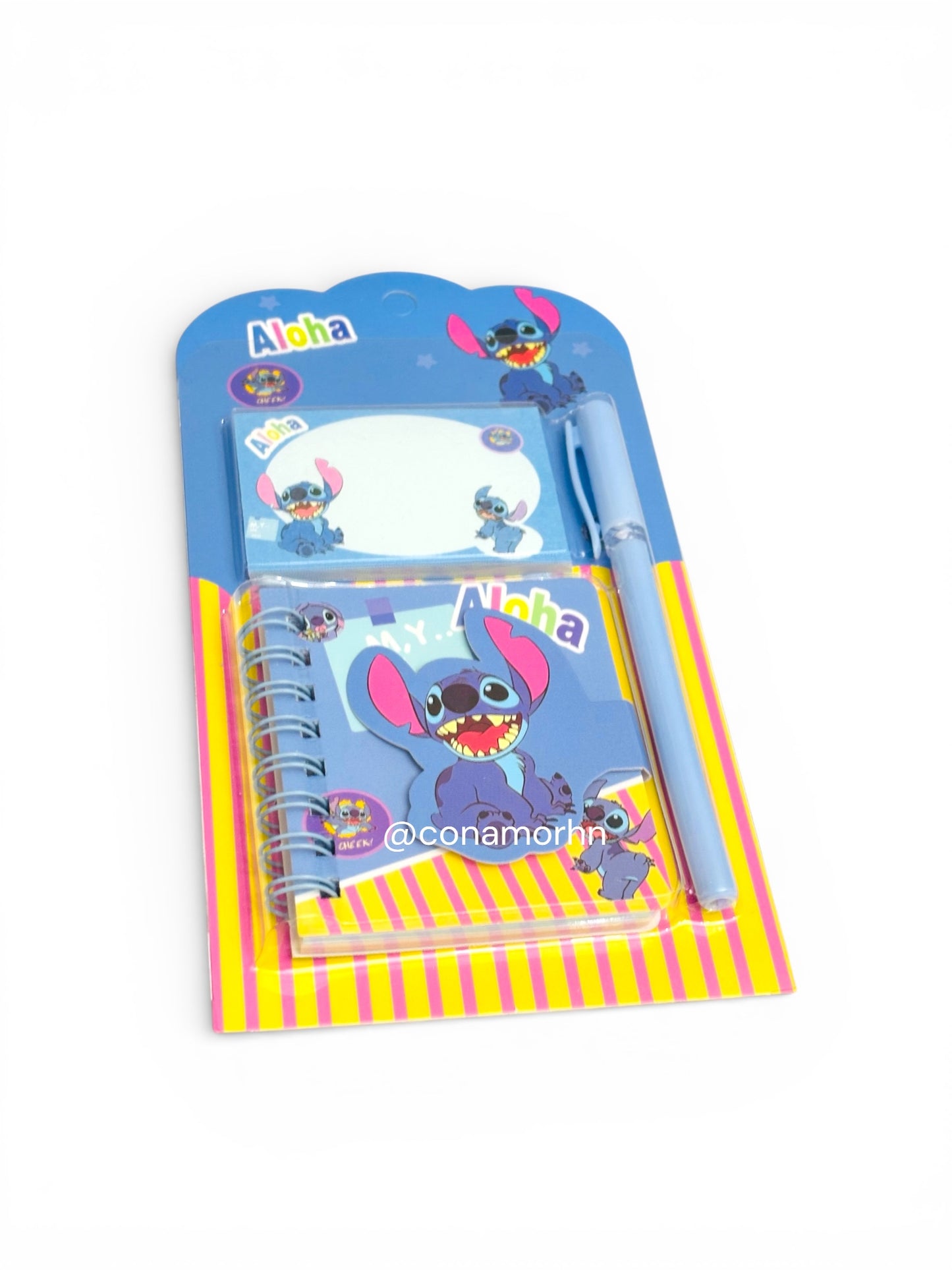Libreta con bolígrafo y notas Stitch