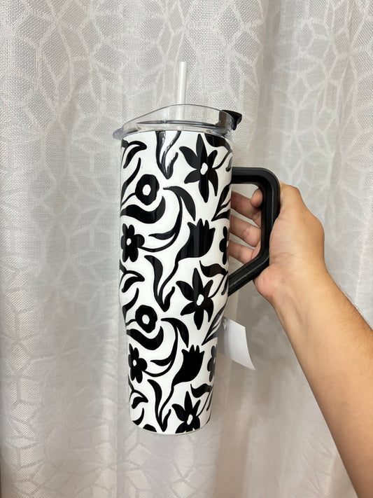 Termo térmico negro con blanco 40oz