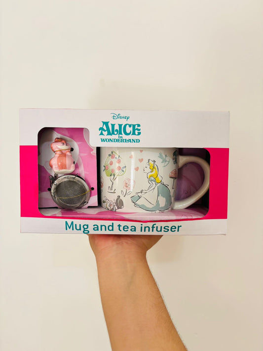Juego de taza e infusor Alicia en el país de las maravillas